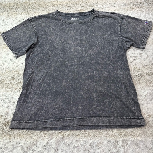 Champion Women's Gray Black Acid Wash Short Sleeve T-shirt medium - Picture 1 of 6